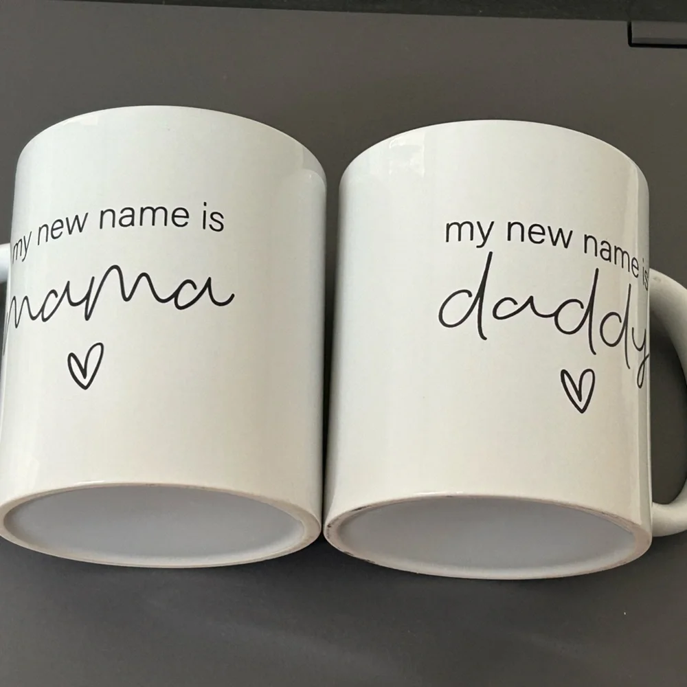 New Parents Mama AND Daddy Coffee Mug Set - New Parents Gift  - BRAND NEW